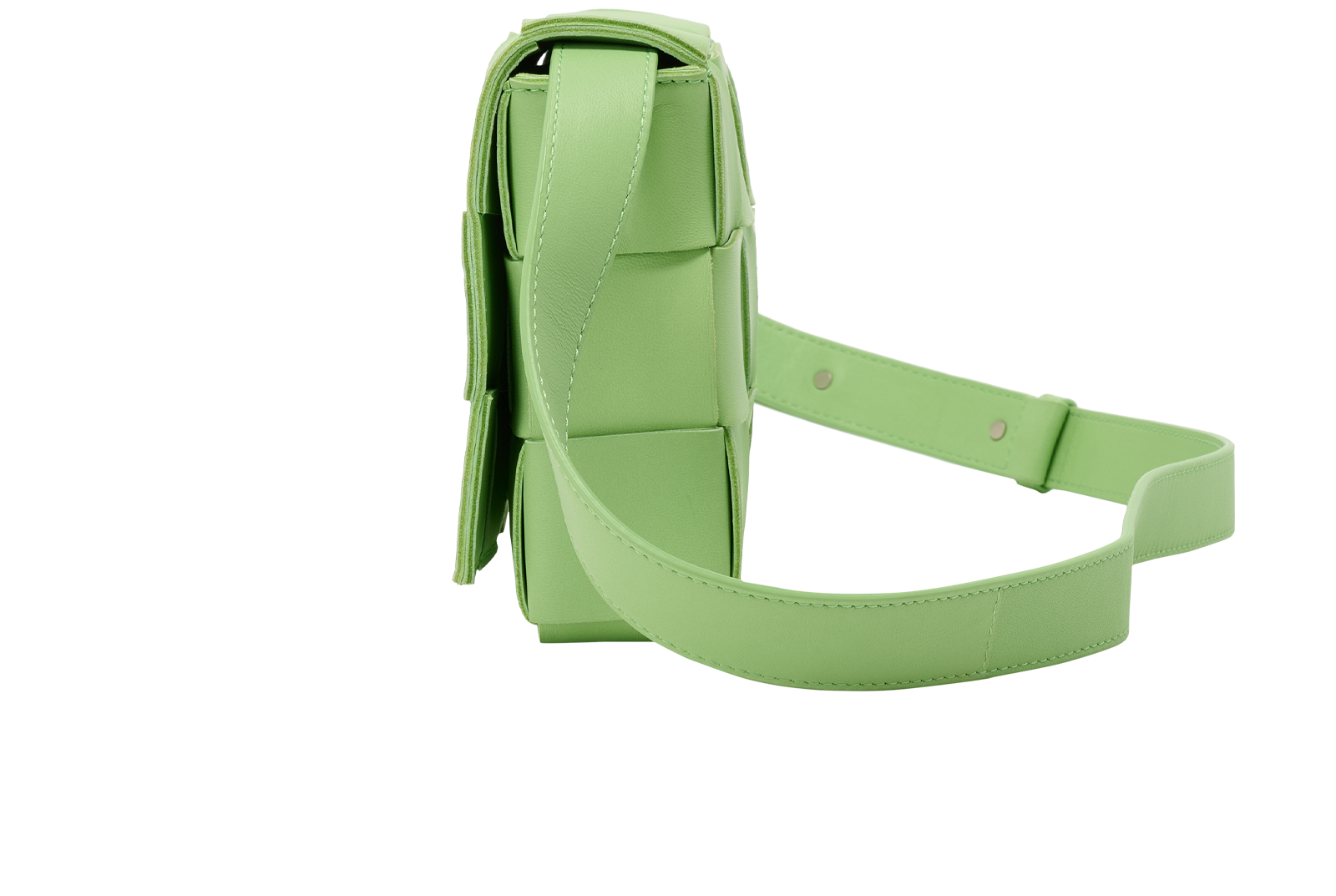 Cassette Intrecciato Crossbody, &pound;850, Handbags, Green, Leather, Bottom view